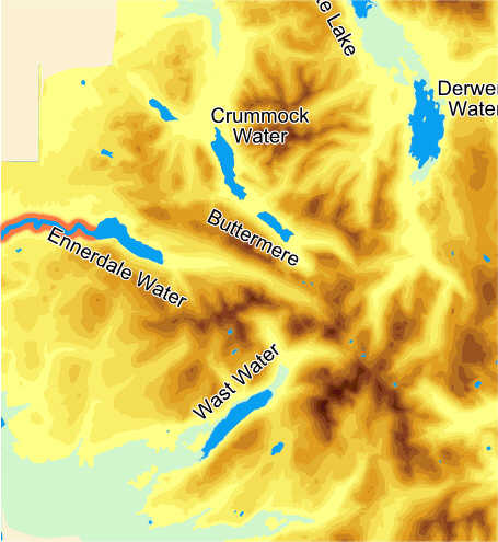 Map showing River Ehen