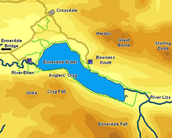 Map showing Ennerdale Water