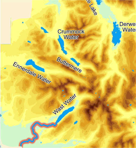 Map showing River Irt