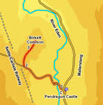 Map for Pendragon to Birkeet Common