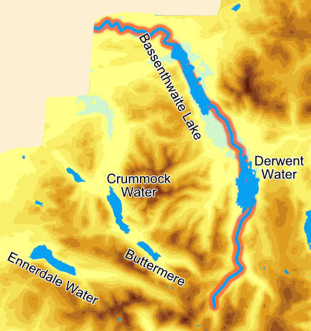 Course of the River Derwent (Cumbria)