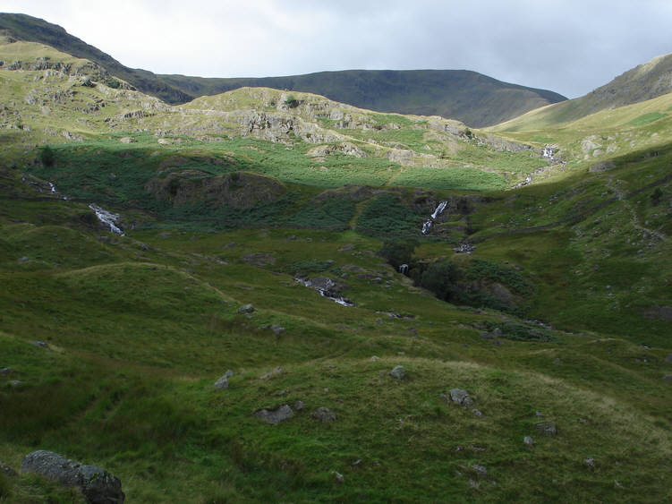 A view of Mardale Waters, an area of streams that all feed down into Haweswater