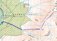 Map for our ascent of Ben Wyvis