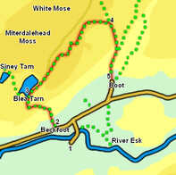 Go to map for Blea Tarn from Eskdale 