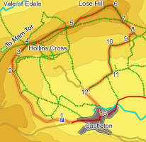 Link to map of walk north from Castleton