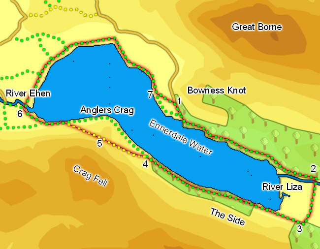 Map for Walk Around Ennerdale Water