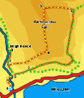 Map for ascent of Gowbarrow Fell