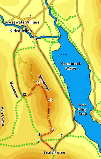 Map: Mellbreak from Loweswater