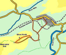 Map for Muncaster Fell from Eskdale Green