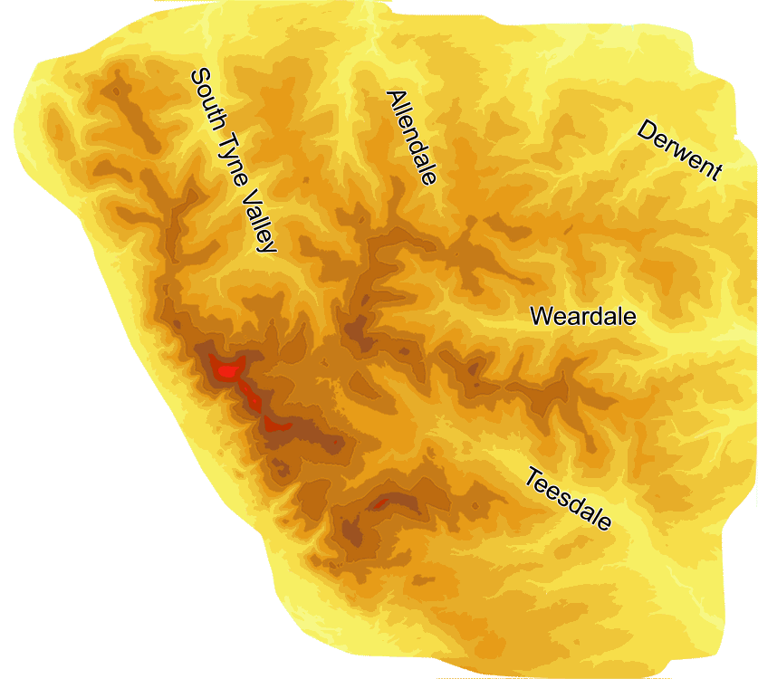Contour Map of the North Pennines 