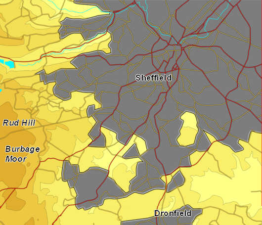 Peaks Map:Sheffield 