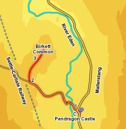 Map: Pendragon Castle and Birkett Common 