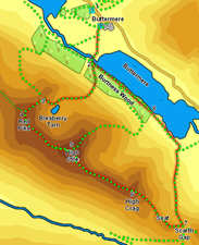 Map for walk along the High Stile range