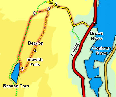 Map: Beacon and the Blawith Fells 