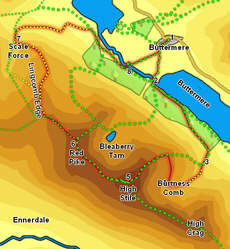 Link to map for walk up High Stile and Red Pike
