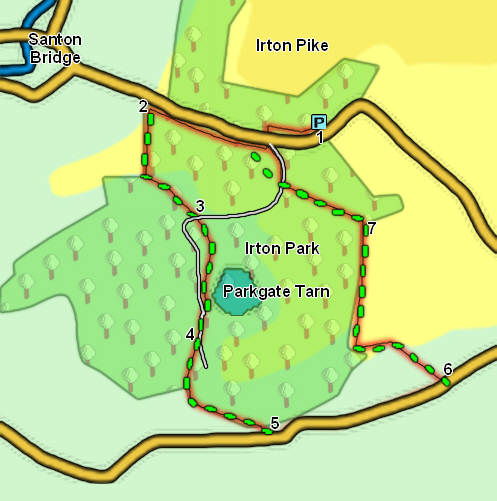 Map for our walk around Irton Park