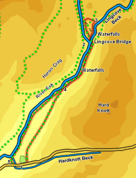 Map for walk to Lingcove Bridge