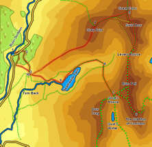 Map for our ascent of the Old Man of Coniston from the Duddon Valley