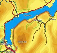 Map for shores of Ullswater
