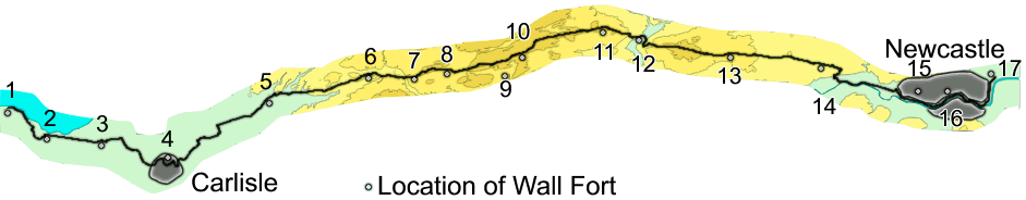 Overview map of Hadrian's Wall