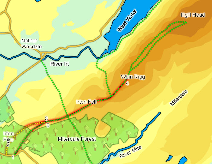 Map - Irton Pike and Whin Rigg 