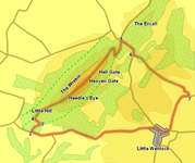 Map for walk on the Wrekin