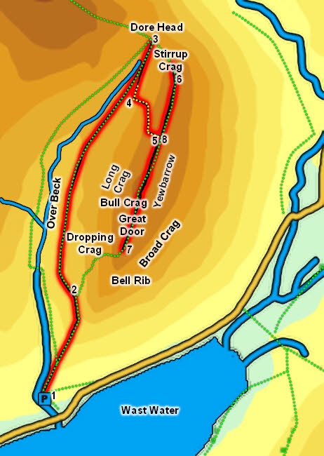 Map: Yewbarrow Walk 